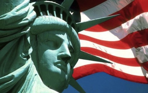 Статуя свободы, флаг США