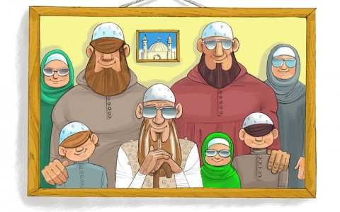 мусульманская семья, фотография, семейное фото